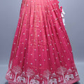 Designer Pink Silk Embroidered Lehenga Choli with Dupatta