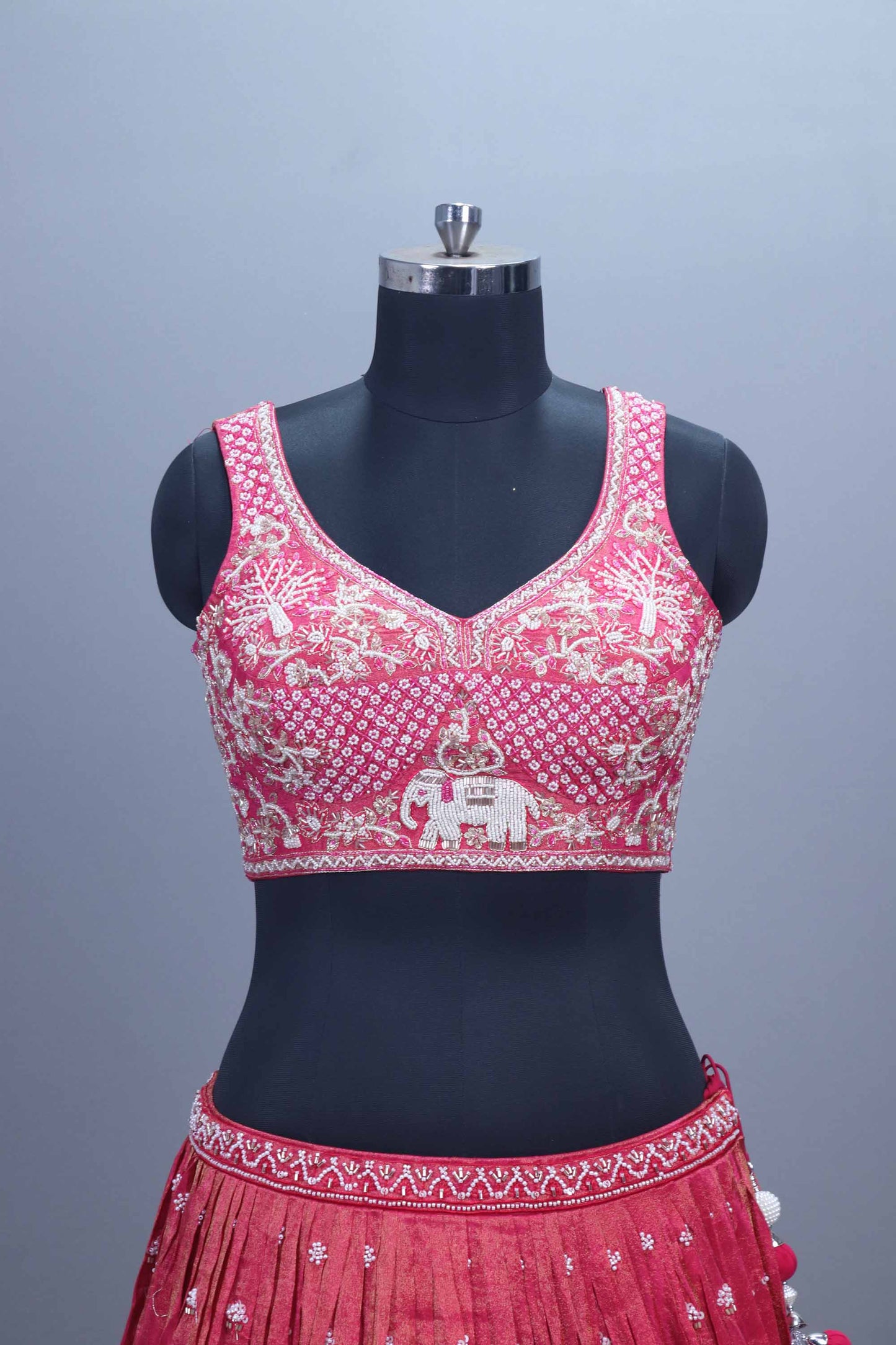 Designer Pink Silk Embroidered Lehenga Choli with Dupatta