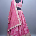 Pink Banarasi Silk Lehenga Choli with Heavy Embroidery Dupatta