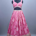 Pink Banarasi Silk Lehenga Choli with Heavy Embroidery Dupatta