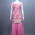 Pink Embroidered Kurta Sharara Set with Dupatta Festive Wear