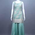 Mint Green Embroidered Kurta Sharara Set with Dupatta Festive Wear