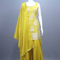 Yellow Embroidered Kurta Sharara Set with Dupatta Festive Wear 