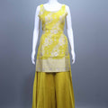 Yellow Embroidered Kurta Sharara Set with Dupatta Festive Wear