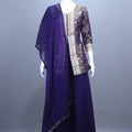 Purple Embroidered Ethnic Kurta Skirt Suit  Set with Dupatta 