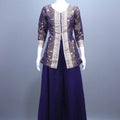 Purple Embroidered Ethnic Kurta Skirt Suit  Set with Dupatta
