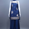  Navy Blue Embroidered Kurta Sharara Set with Dupatta Festive Wear 