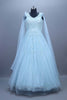 Sky Blue Heavy Net Gown Sequins Party Wear Ball Gown