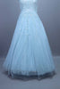 Sky Blue Heavy Net Gown Sequins Party Wear Ball Gown