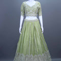 Pastel Green Embroidered Lehenga Choli with Dupatta Party Wear Lehenga