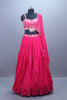 Hot Pink Embroidered Designer Lehenga Choli with Heavy Blouse Dupatta 