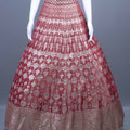 Rose Pink Embroidered Bridal Lehenga Choli Set.