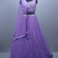 Purple Net Embellished Lehenga Choli Matching Dupatta 