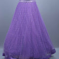 Purple Net Embellished Lehenga Choli Matching Dupatta
