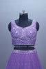 Purple Net Embellished Lehenga Choli Matching Dupatta
