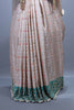Designer Off-White Saree with Turquoise Blue Heavy Sequin Work