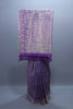 Purple Designer Silk Saree with Heavy Silver Zari Tassel Pallu 