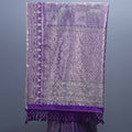 Purple Designer Silk Saree with Heavy Silver Zari Tassel Pallu