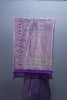 Purple Designer Silk Saree with Heavy Silver Zari Tassel Pallu