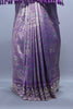 Purple Designer Silk Saree with Heavy Silver Zari Tassel Pallu