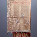 Golden Peach Banarasi Silk Saree with Zari Tassel Pallu