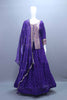 Royal Purple Embroidered Silk Lehenga Choli with Long Jacket Dupatta
