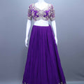 Royal Purple Embroidered Georgette Lehenga Choli with Heavy Border Dupatta