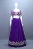Royal Purple Embroidered Georgette Lehenga Choli with Heavy Border Dupatta
