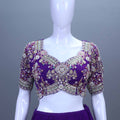 Royal Purple Embroidered Georgette Lehenga Choli with Heavy Border Dupatta