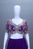 Royal Purple Embroidered Georgette Lehenga Choli with Heavy Border Dupatta
