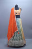 Multicolor Printed Silk Lehenga Choli with Orange Embroidered Blouse Dupatta 