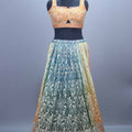 Multicolor Printed Silk Lehenga Choli with Orange Embroidered Blouse Dupatta