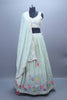 Mint Green Embroidered Georgette Lehenga Choli with Dupatta 