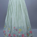 Mint Green Embroidered Georgette Lehenga Choli with Dupatta