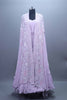 Lavender Heavy Embroidered Floral Anarkali Gown With Dupatta 
