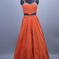 Rust Orange Heavy Embroidered Designer Lehenga Choli Party Wear