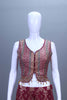 Maroon Embroidered Silk Lehenga Choli with Sleeveless Jacket Palazzo
