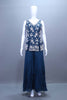 Navy Blue Silk Palazzo Set with Sleeveless Kurti Dupatta