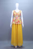 Yellow Floral Printed Georgette Palazzo Set with Sleeveless Kurti Dupatta