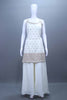 Off-White Embroidered Kurti with Palazzo Set Designer Party Wear