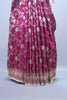 Wine Purple Embroidered Saree with Heavy Border Tassel Pallu