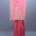 Hot Pink Banarasi Silk Saree with Elegant Zari Ornate Border Tassel Pallu