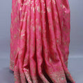 Hot Pink Banarasi Silk Saree with Elegant Zari Ornate Border Tassel Pallu