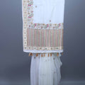 White Banarasi Silk Saree Zari Embroidery Pallu Tassel Border