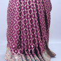 Wine Purple Banarasi Silk Saree with Zari Heavy Traditional Border Tassel Pallu
