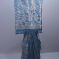  Blue Banarasi Brocade Silk Saree with Zari Weaving Rich Pallu Design