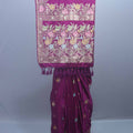 Magenta Banarasi Silk Saree with Multicolour Floral Zari Rich Designer Pallu