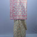  Cream Banarasi Silk Saree with Pink Zari  Heavy Designer Pallu