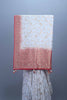 Ivory White Banarasi Silk Saree with Gold Zari Red Woven Border