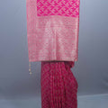 Rani Pink Banarasi Silk Saree with Heavy Gold Zari Woven Border 
